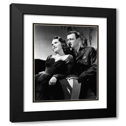 Jet Pilot - John Wayne Black Modern Wood Framed Art Print with Double Matting by Hollywood Photo Archive