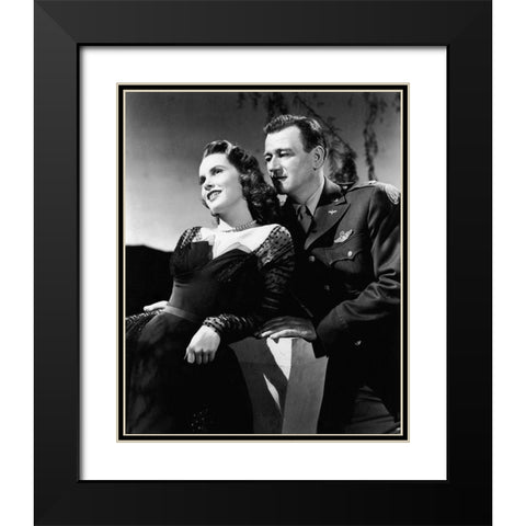 Jet Pilot - John Wayne Black Modern Wood Framed Art Print with Double Matting by Hollywood Photo Archive