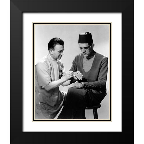 Boris Karloff - The Mummy Black Modern Wood Framed Art Print with Double Matting by Hollywood Photo Archive