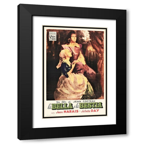 French - Beauty and the Beast - Bela et la Bette Black Modern Wood Framed Art Print with Double Matting by Hollywood Photo Archive