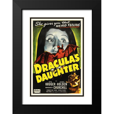 Draculas Daughter Black Modern Wood Framed Art Print with Double Matting by Hollywood Photo Archive
