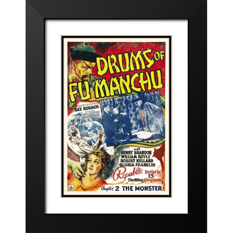 The Drums of Fu Manchu - Chapter 2 - The Monster Black Modern Wood Framed Art Print with Double Matting by Hollywood Photo Archive