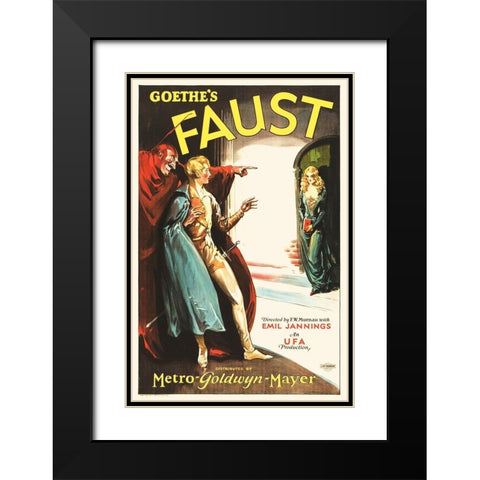 Faust Black Modern Wood Framed Art Print with Double Matting by Hollywood Photo Archive