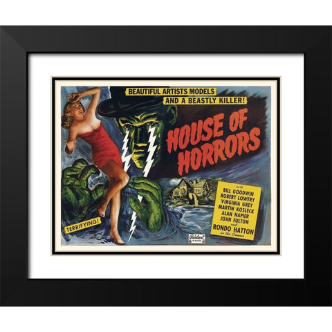 House of Horrors Black Modern Wood Framed Art Print with Double Matting by Hollywood Photo Archive