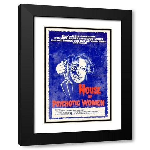House of Psychotic Women Black Modern Wood Framed Art Print with Double Matting by Hollywood Photo Archive