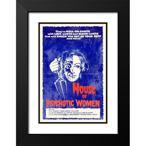House of Psychotic Women Black Modern Wood Framed Art Print with Double Matting by Hollywood Photo Archive