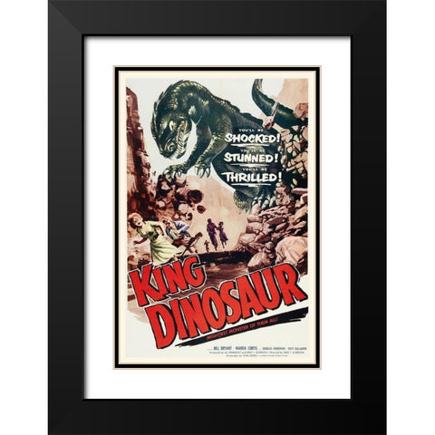 King Dinosaur Black Modern Wood Framed Art Print with Double Matting by Hollywood Photo Archive