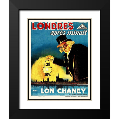 French - London After Midnight Black Modern Wood Framed Art Print with Double Matting by Hollywood Photo Archive