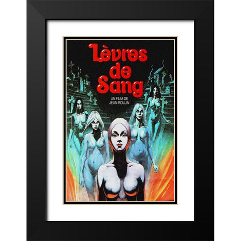 French - Lips of Blood Black Modern Wood Framed Art Print with Double Matting by Hollywood Photo Archive