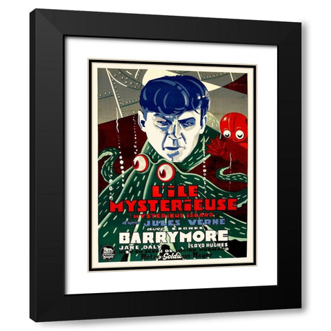 French - The Mysterious Island Black Modern Wood Framed Art Print with Double Matting by Hollywood Photo Archive