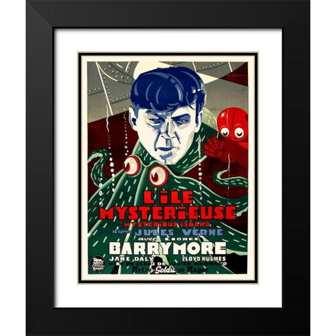 French - The Mysterious Island Black Modern Wood Framed Art Print with Double Matting by Hollywood Photo Archive