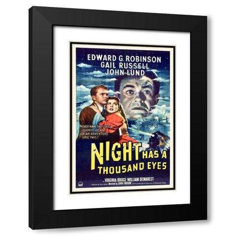 Night has a Thousand Eyes Black Modern Wood Framed Art Print with Double Matting by Hollywood Photo Archive