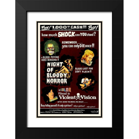 Night of Bloody Horror Black Modern Wood Framed Art Print with Double Matting by Hollywood Photo Archive