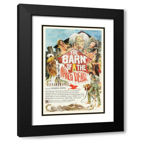 The Barn of the Naked Dead - Distressed Black Modern Wood Framed Art Print with Double Matting by Hollywood Photo Archive