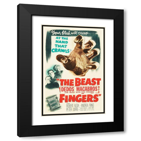 Spanish - The Beast with Five Fingers Black Modern Wood Framed Art Print with Double Matting by Hollywood Photo Archive