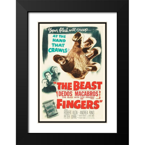 Spanish - The Beast with Five Fingers Black Modern Wood Framed Art Print with Double Matting by Hollywood Photo Archive