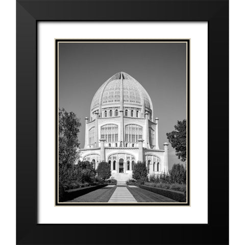 Bhai Temple Chicago Illinois Black Modern Wood Framed Art Print with Double Matting by Highsmith, Carol