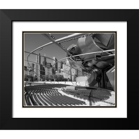 Jay Pritzker Pavillion by Frank Gehry in Grant Park Chicago Illinois Black Modern Wood Framed Art Print with Double Matting by Highsmith, Carol