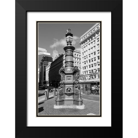 Lottas Fountain in San Francisco California Black Modern Wood Framed Art Print with Double Matting by Highsmith, Carol