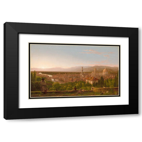 View of Florence Black Modern Wood Framed Art Print with Double Matting by Cole, Thomas