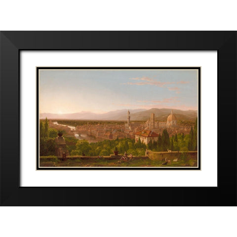 View of Florence Black Modern Wood Framed Art Print with Double Matting by Cole, Thomas