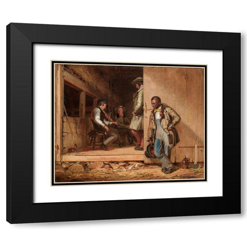 The Power of Music Black Modern Wood Framed Art Print with Double Matting by Mount, William Sidney