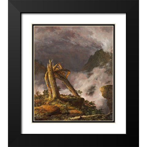 Storm in the Mountains Black Modern Wood Framed Art Print with Double Matting by Church, Frederic Edwin