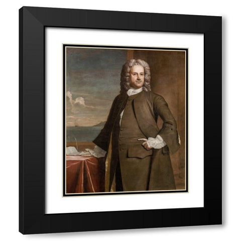Charles Apthorp Black Modern Wood Framed Art Print with Double Matting by Feke, Robert