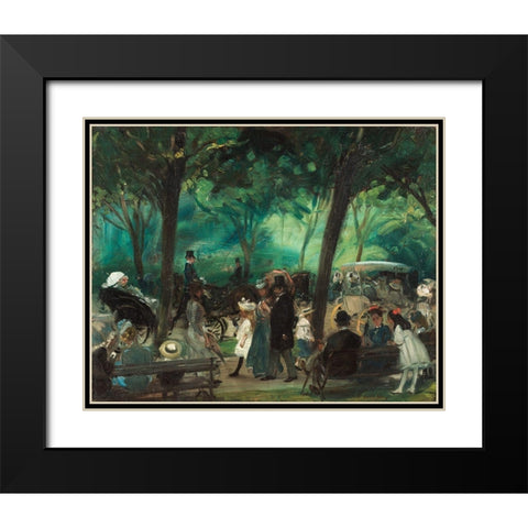 The Drive Central Park Black Modern Wood Framed Art Print with Double Matting by Glackens, William