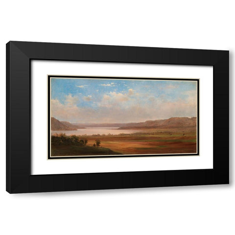 View of Lake Pepin Minnesota Black Modern Wood Framed Art Print with Double Matting by Duncanson, Robert S.