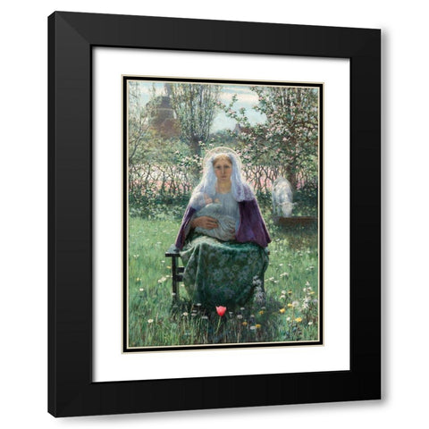 The Blessed Mother Black Modern Wood Framed Art Print with Double Matting by Hitchcock, George