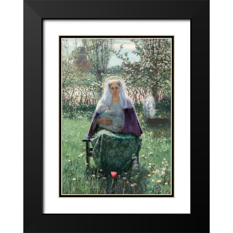 The Blessed Mother Black Modern Wood Framed Art Print with Double Matting by Hitchcock, George
