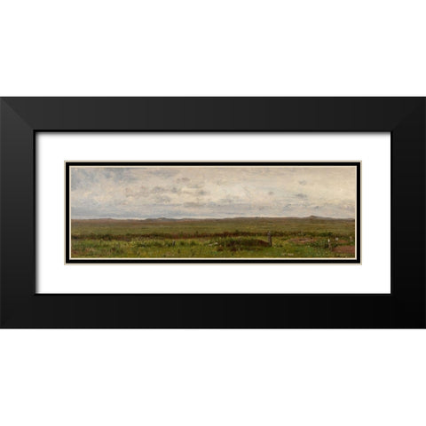 Graves of Travellers Fort Kearny Nebraska Black Modern Wood Framed Art Print with Double Matting by Whittredge, Worthington