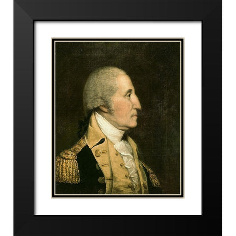 George Washington Black Modern Wood Framed Art Print with Double Matting by America 18th century