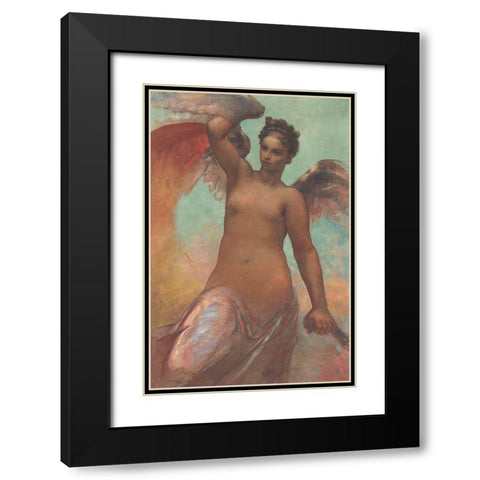 Winged Fortune Black Modern Wood Framed Art Print with Double Matting by Hunt, William Morris