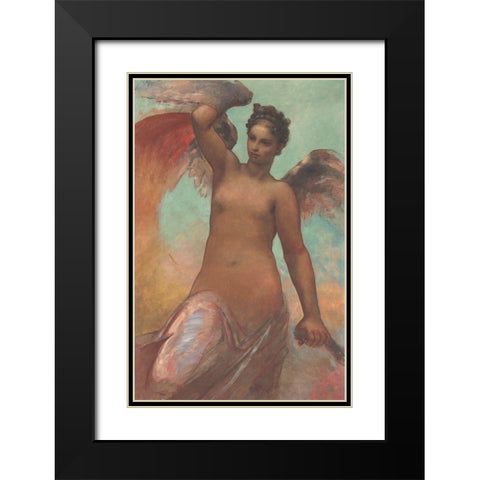 Winged Fortune Black Modern Wood Framed Art Print with Double Matting by Hunt, William Morris