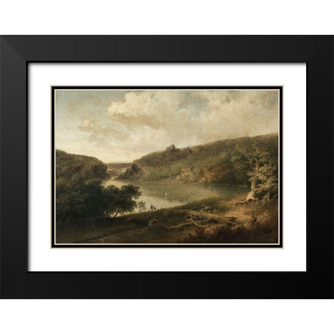 View of a Lake Black Modern Wood Framed Art Print with Double Matting by Doughty, Thomas