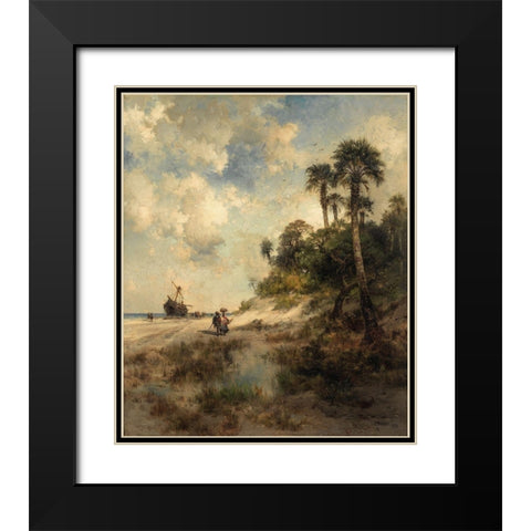 Fort George Island Florida Black Modern Wood Framed Art Print with Double Matting by Moran, Thomas