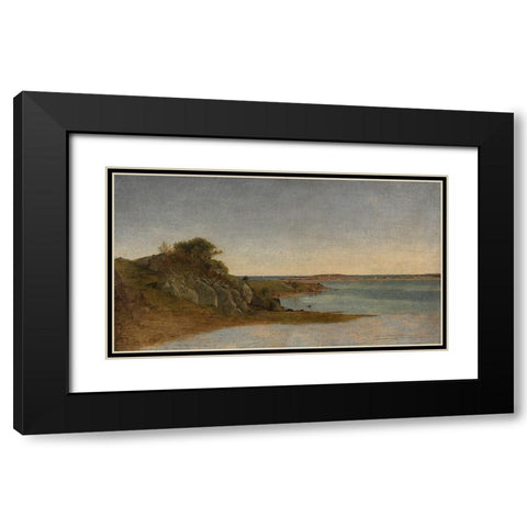 View near Newport Black Modern Wood Framed Art Print with Double Matting by Kensett, John Frederick