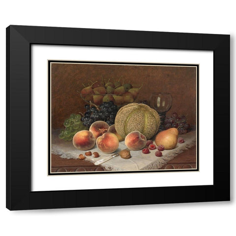 Still Life with Cantaloupe Black Modern Wood Framed Art Print with Double Matting by Brown, William Mason