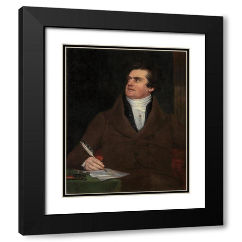 Colonel William Leete Stone Black Modern Wood Framed Art Print with Double Matting by Page, William