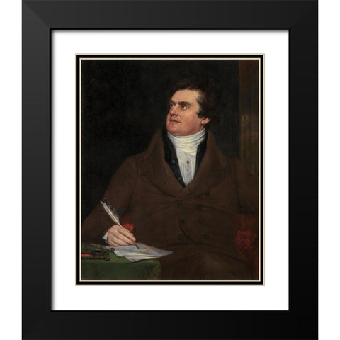 Colonel William Leete Stone Black Modern Wood Framed Art Print with Double Matting by Page, William