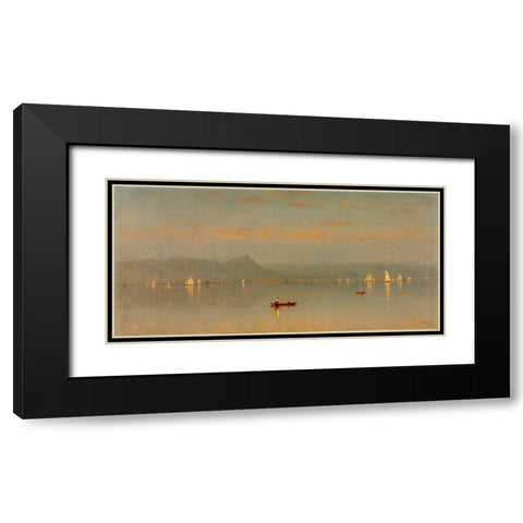 Haverstraw Bay Black Modern Wood Framed Art Print with Double Matting by Gifford, Sanford Robinson