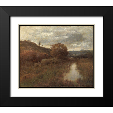 Autumn Landscape and Pool Black Modern Wood Framed Art Print with Double Matting by Wyant, Alexander H.