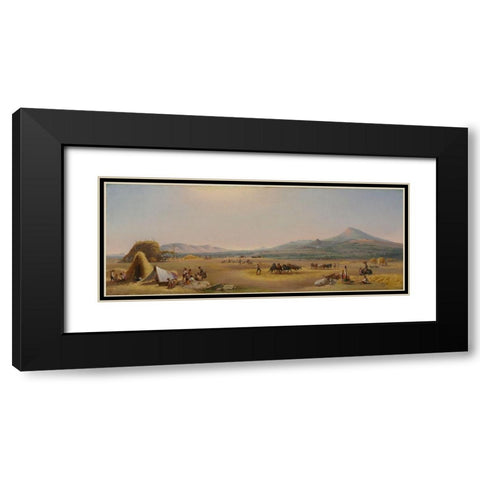 Harvest on the Roman Campagna Black Modern Wood Framed Art Print with Double Matting by Chapman, John Gadsby