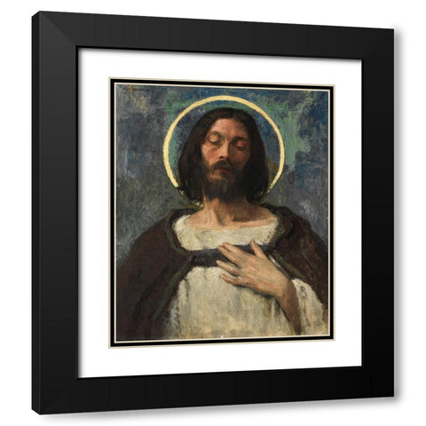 In the Woods Black Modern Wood Framed Art Print with Double Matting by Inness, George