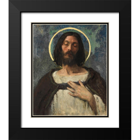 In the Woods Black Modern Wood Framed Art Print with Double Matting by Inness, George