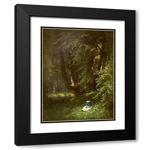 The Wood Chopper Black Modern Wood Framed Art Print with Double Matting by Inness, George