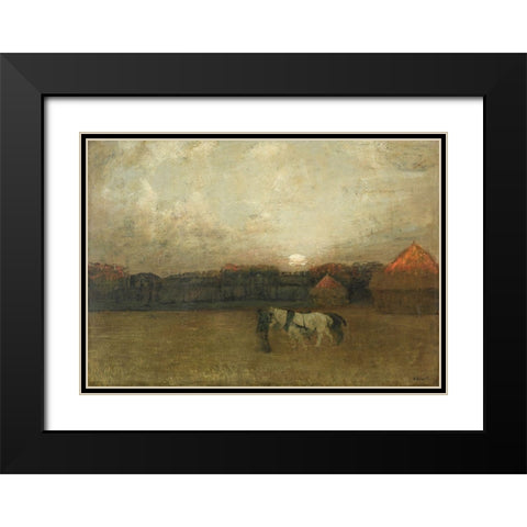 The Stubble Field Black Modern Wood Framed Art Print with Double Matting by Dearth, Henry Golden
