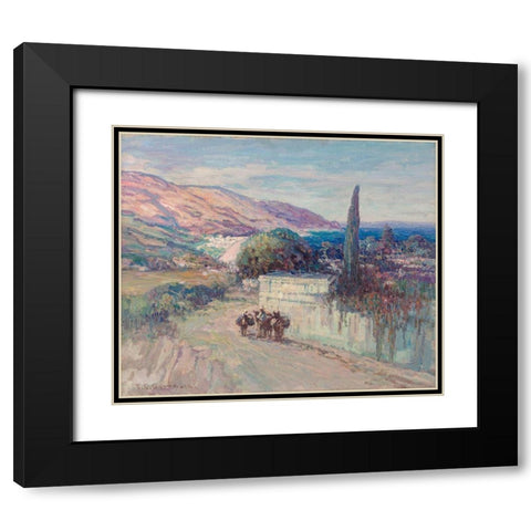 Italian Landscape Black Modern Wood Framed Art Print with Double Matting by Gottwald, Frederick